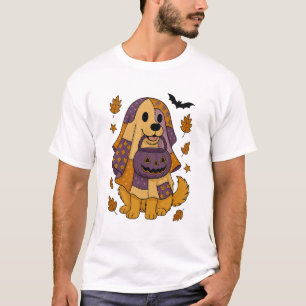 T-shirt Chien Doré Fantôme Halloween