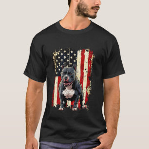 T-shirt Chien drapeau américain Pitbull