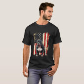 T-shirt Chien drapeau américain Pitbull (Devant entier)