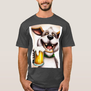 T-shirt Chien drôle avec bière 2