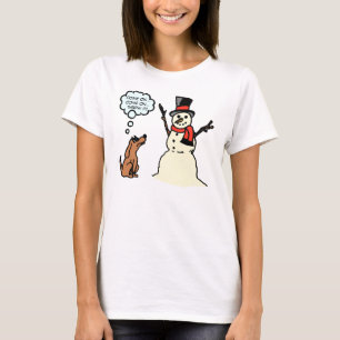 T-shirt Chien drôle avec la chemise de Noël de bonhomme