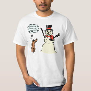 T-shirt Chien drôle avec la chemise de Noël de bonhomme 