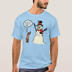 T-shirt Chien drôle avec la chemise de Noël de bonhomme 