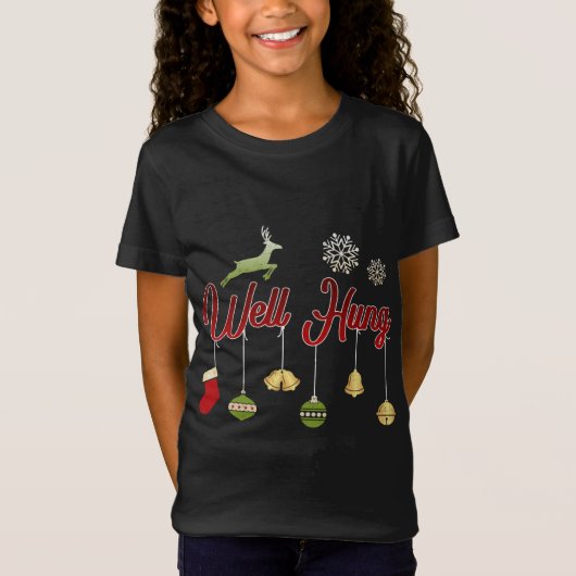 T-Shirt Chien drôle de Noël Innuendo Xmas Bas suspendu H (Devant)