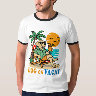 T-shirt Chien Drôle en Vacances | Été Mignon