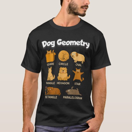 T-shirt Chien Drôle Géométrie Prof de Maths Retour à l'éco (Devant)