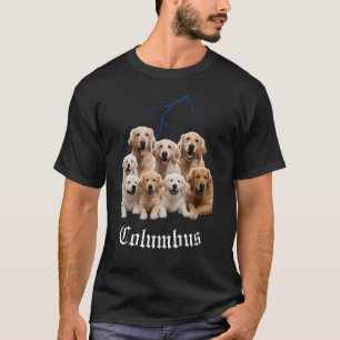 T-shirt Chien Drôle Golden Retriever Contrefaçon Columbus