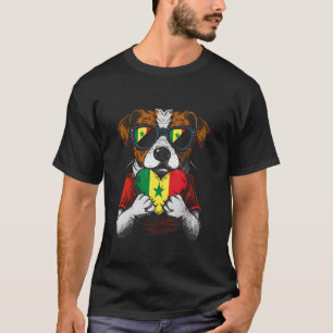 T-shirt Chien du Sénégal Cœur Drapeau Sénégalais Fierté Sé