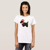 T-shirt Chien écossais de Noël avec lumières (Devant entier)