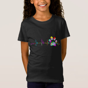 T-Shirt Chien Empreinte de patte Heartbeat Femmes Filles M