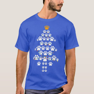 T-shirt Chien Empreinte de patte Noël Arbre Cool Noël Cost
