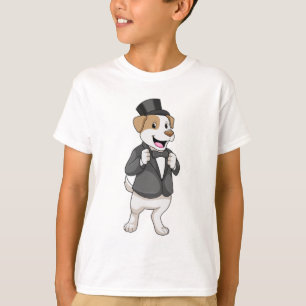 T-shirt Chien en chambre avec ruban