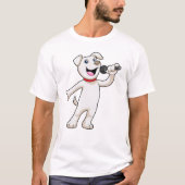 T-shirt Chien en chantant avec microphone (Devant)