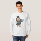 T-shirt Chien en chef avec Plateau et os (Devant entier)