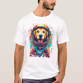 T-shirt Chien en costume d'astronaute | Vintage