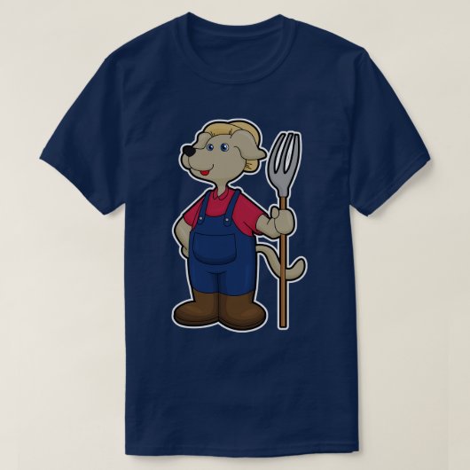 T-shirt Chien en fermier avec Casquette Rake (Design devant)
