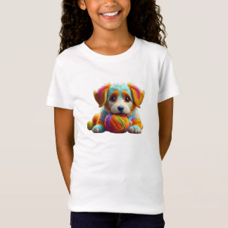 T-Shirt Chien en fil de laine coloré
