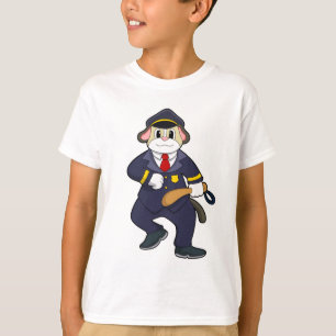 T-shirt Chien en policier avec uniforme de police