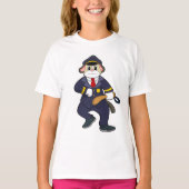 T-shirt Chien en policier avec uniforme de police (Devant)