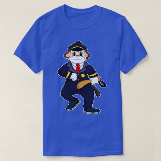 T-shirt Chien en policier avec uniforme de police (Design devant)