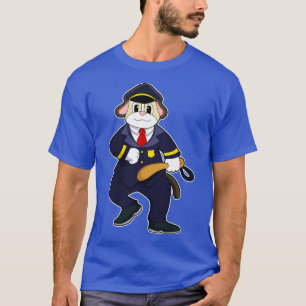 T-shirt Chien en policier avec uniforme de police