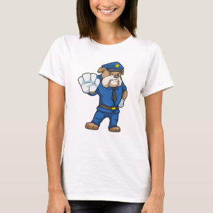 T-shirt Chien en policier avec uniforme de police