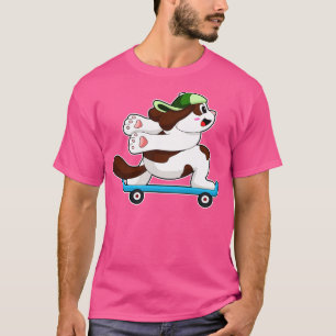 T-shirt Chien en Skate avec Skateboard