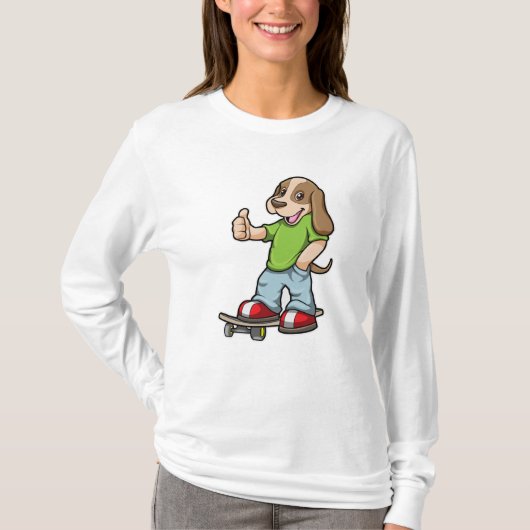 T-shirt Chien en Skate avec Skateboard (Devant)