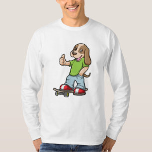 T-shirt Chien en Skate avec Skateboard