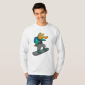 T-shirt Chien en Snowboardeur avec Snowboard & Backpack (Devant entier)