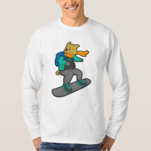 T-shirt Chien en Snowboardeur avec Snowboard & Backpack