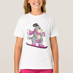 T-shirt Chien en Snowboardeur avec Sonowboard