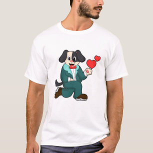 T-shirt Chien en tenue de marié avec costume et cravate