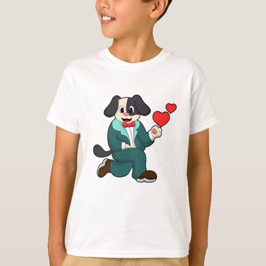 T-shirt Chien en tenue de marié avec costume et cravate (Devant)