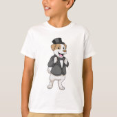 T-shirt Chien en tenue de marié avec ruban (Devant)