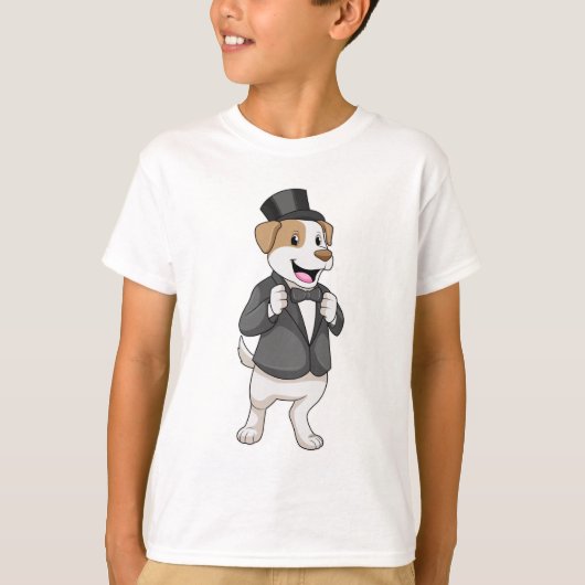 T-shirt Chien en tenue de marié avec ruban (Devant)