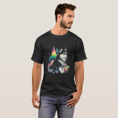 T-shirt Chien Esotérique Husky Crystals Sympa Illustration (Devant entier)