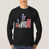 T-shirt Chien espagnol Springer anglais avec drapeau améri (Devant)