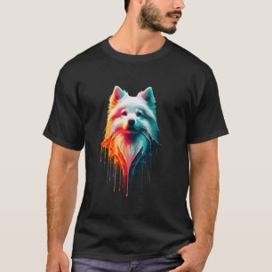 T-shirt Chien Esquimau Américain d'art à la peinture qui c