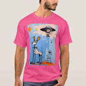 T-shirt Chien Et Chat Alien (Version Originale). (Devant)