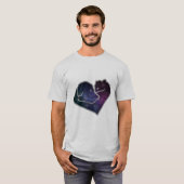 T-shirt Chien et chat dans l'espace (Devant entier)
