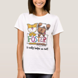 T-shirt Chien et chat tiennent une bannière FOSTER