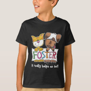 T-shirt Chien et chat tiennent une bannière FOSTER