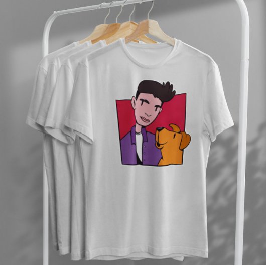 T-shirt Chien Et Garçon