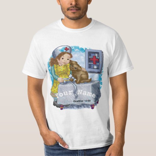 T-shirt Chien et infirmière (Devant)