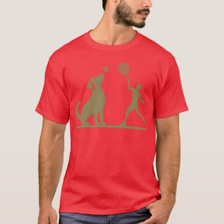 T-shirt Chien et Ownerennis Friends Silhouette girl