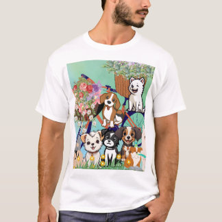 T-shirt Chien et vélo
