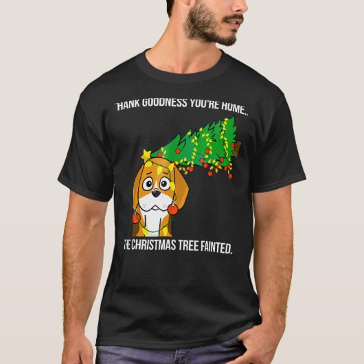T-shirt Chien évanoui de Noël beagle (Devant)