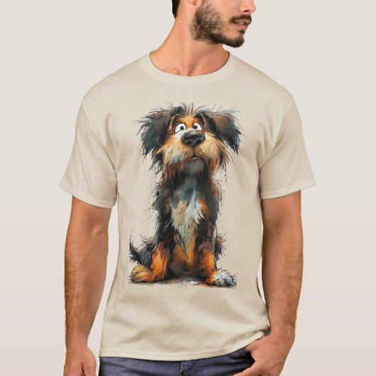 T-shirt Chien fantaisiste mignon (Devant)