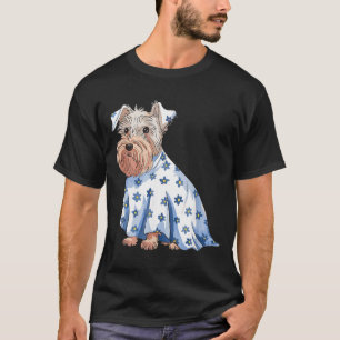 T-shirt Chien fantôme d'Halloween avec des fleurs drôle d'